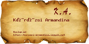 Körözsi Armandina névjegykártya